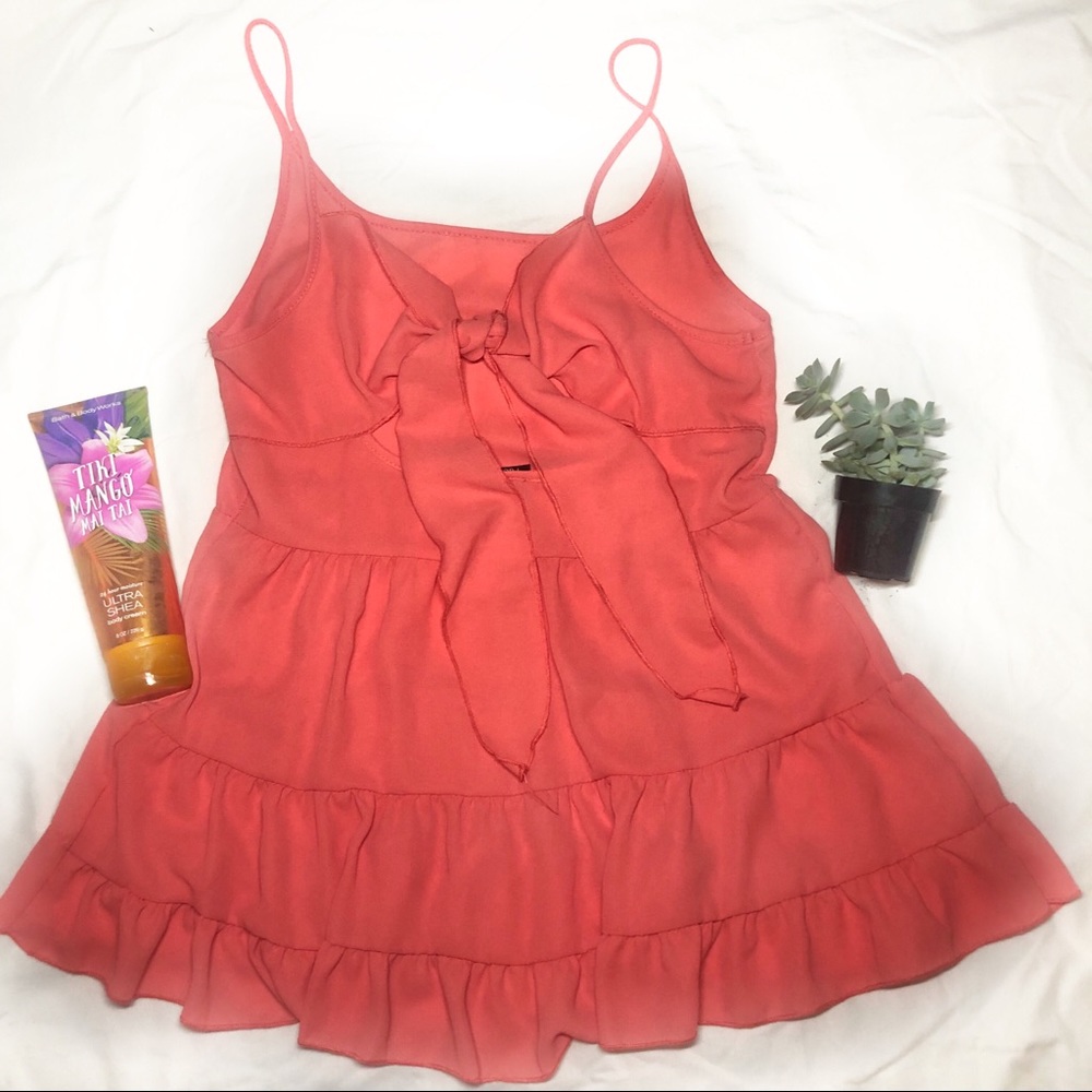 Pink top with tie in back